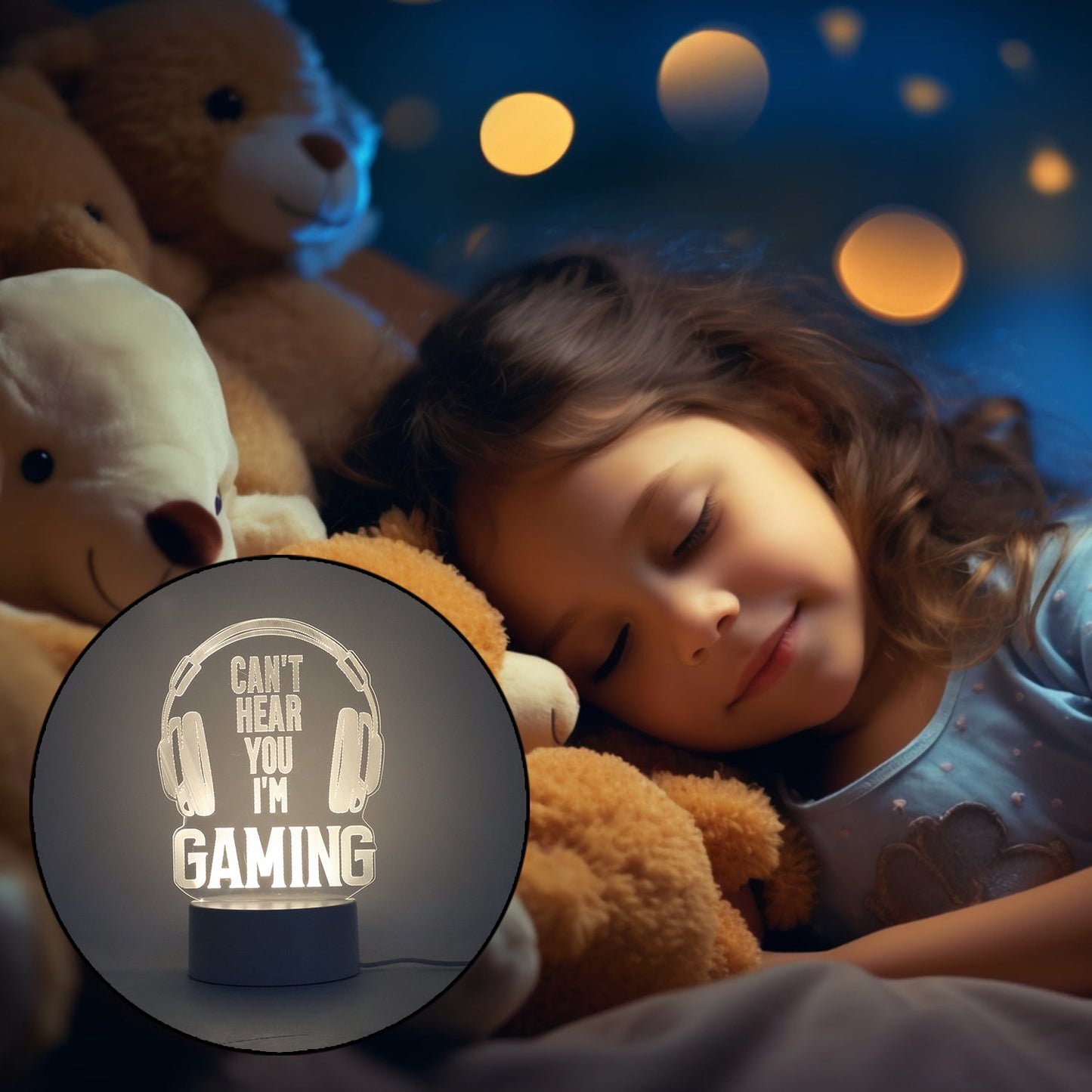 3D Acrylic LED Night Lamps – (1 Pc / Mix Design)