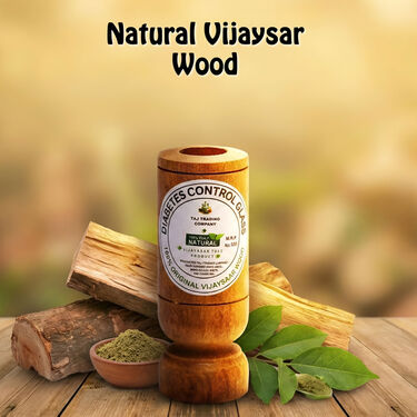 Ayurvedic Vijaysar Herbal Wooden Tumbler (Pack of 2) Buy 1 Get 1 Free
