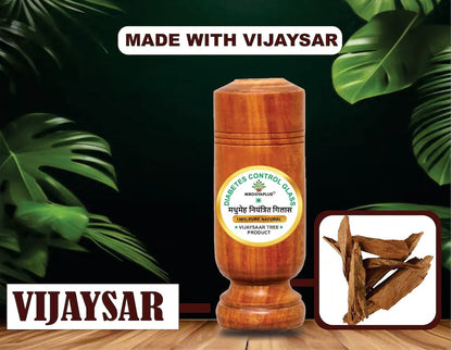 Ayurvedic Vijaysar Herbal Wooden Tumbler (Pack of 2) Buy 1 Get 1 Free
