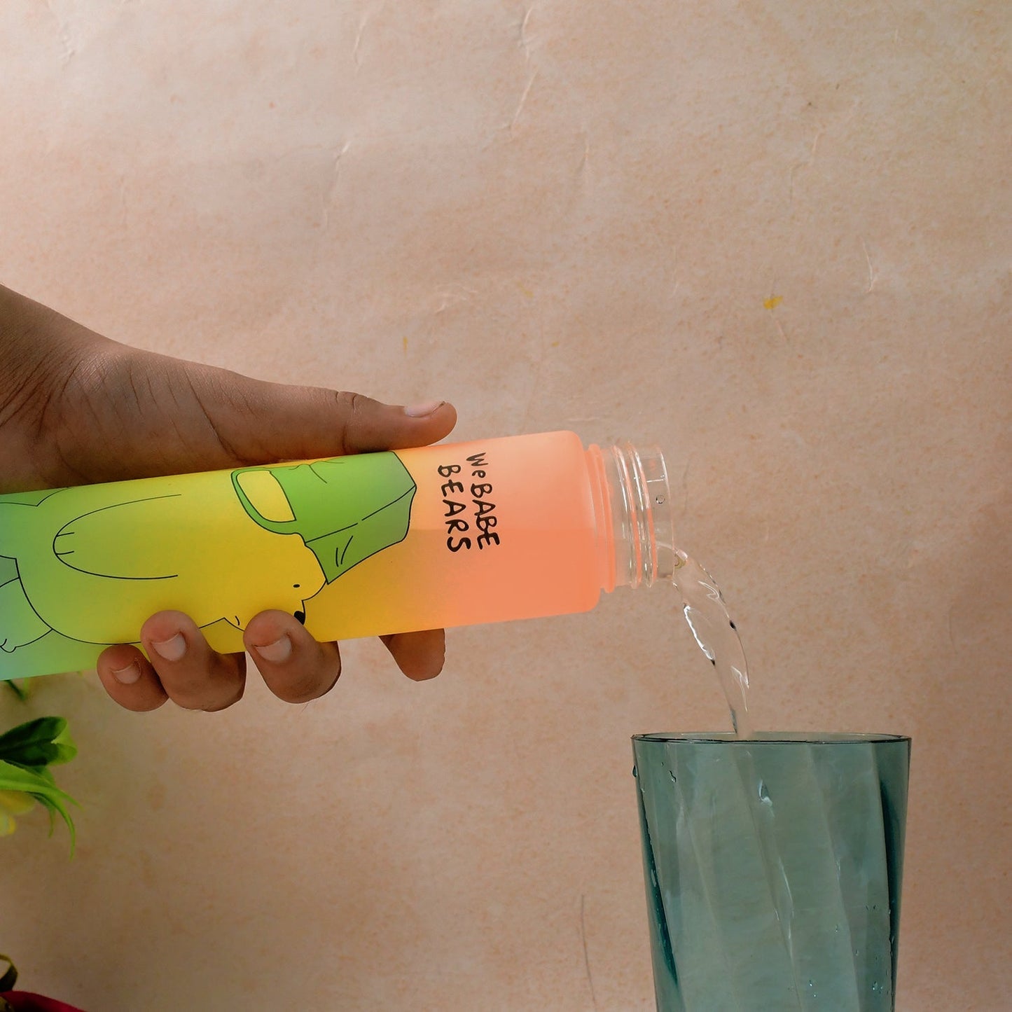 300 ML Cute Cartoon Printed Plastic Water Bottle