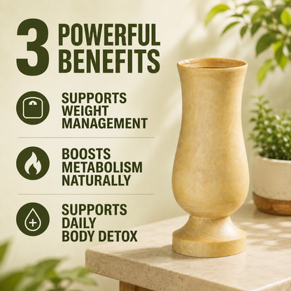 Detox Glass - Body Detox Wooden Water Glass (100% Natural Neem Wood)