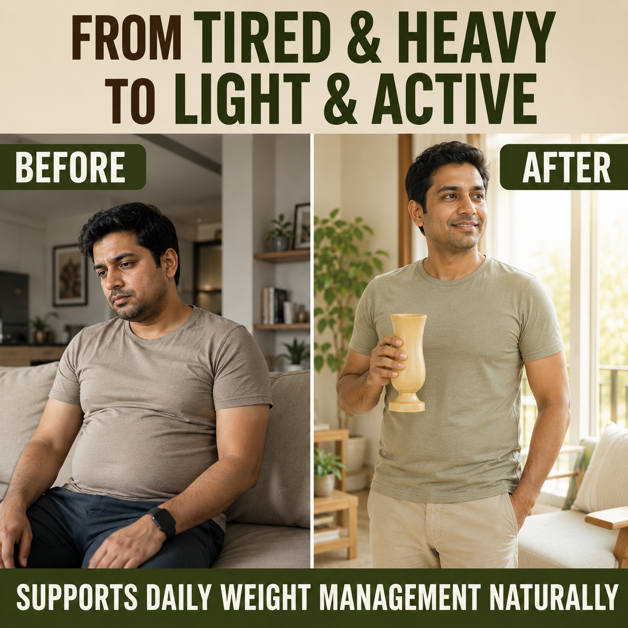 Detox Glass - Body Detox Wooden Water Glass (100% Natural Neem Wood)